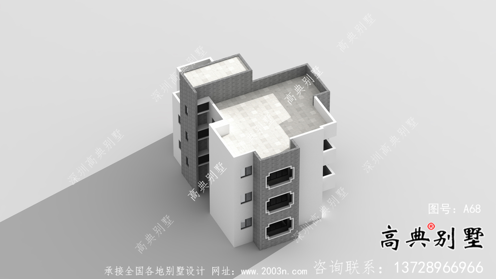 自建三層歐式小別墅外觀效果圖