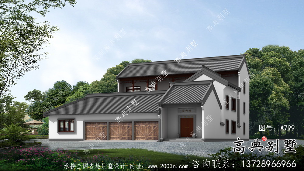 新中式別墅自建新農(nóng)村三層工程建筑工程圖紙整套