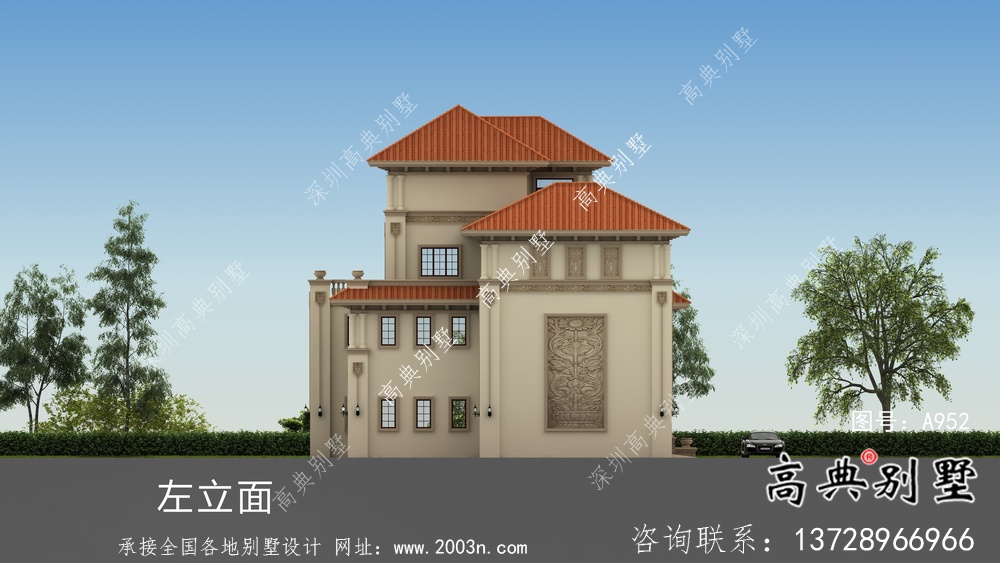 豪華大氣四層農(nóng)村自建別墅設(shè)計(jì)圖