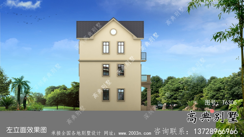 優(yōu)雅大氣歐式住宅建筑設計圖，效果圖