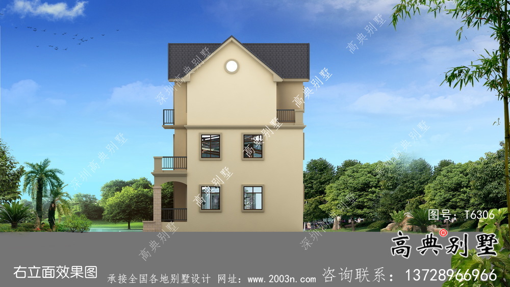 優(yōu)雅大氣歐式住宅建筑設計圖，效果圖