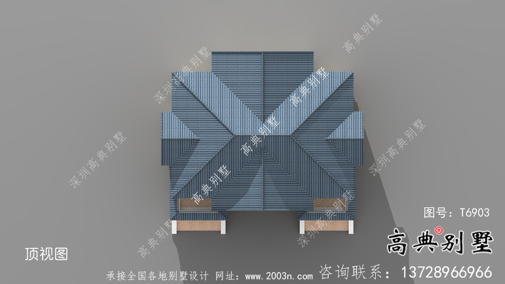 歐式風(fēng)格豪華大氣法式雙拼別墅效果圖