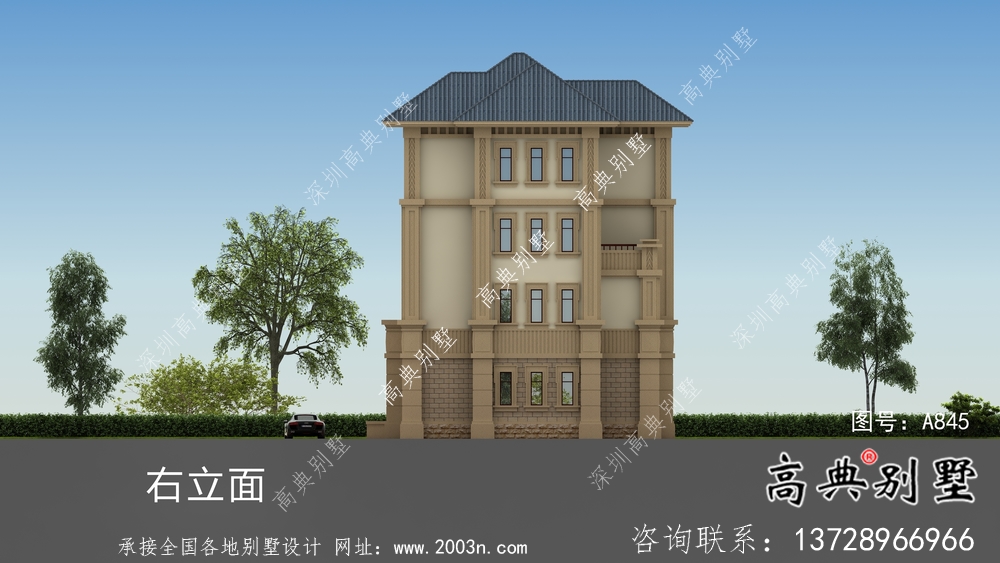 農(nóng)村歐式四層別墅自建設(shè)計(jì)效果圖紙全套