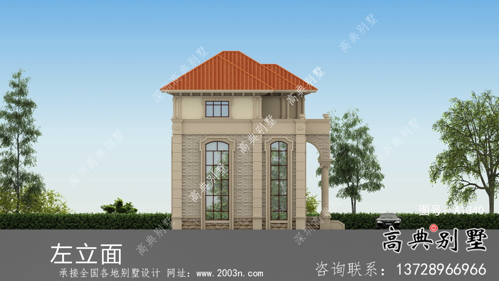 簡(jiǎn)潔大氣三層法式風(fēng)格自建房建筑圖紙