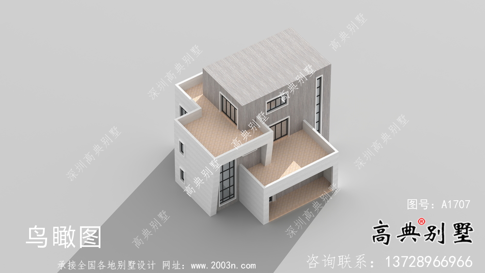 現(xiàn)代風(fēng)格三層平屋頂別墅設(shè)計(jì)圖紙