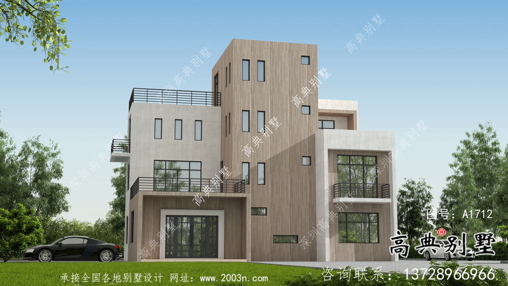 自建三層現(xiàn)代風別墅設(shè)計圖紙及施工圖