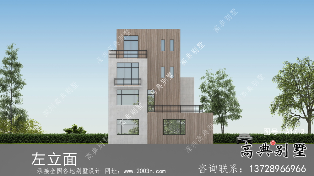 自建三層現(xiàn)代風別墅設(shè)計圖紙及施工圖