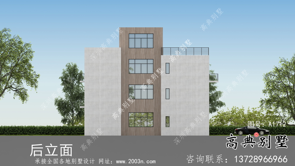 自建三層現(xiàn)代風別墅設(shè)計圖紙及施工圖