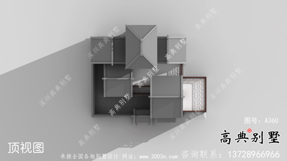 大氣中式院子別墅設計效果圖（建筑+結構）