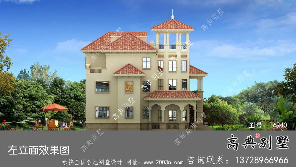 三層意大利風(fēng)格住宅建筑設(shè)計(jì)方案圖