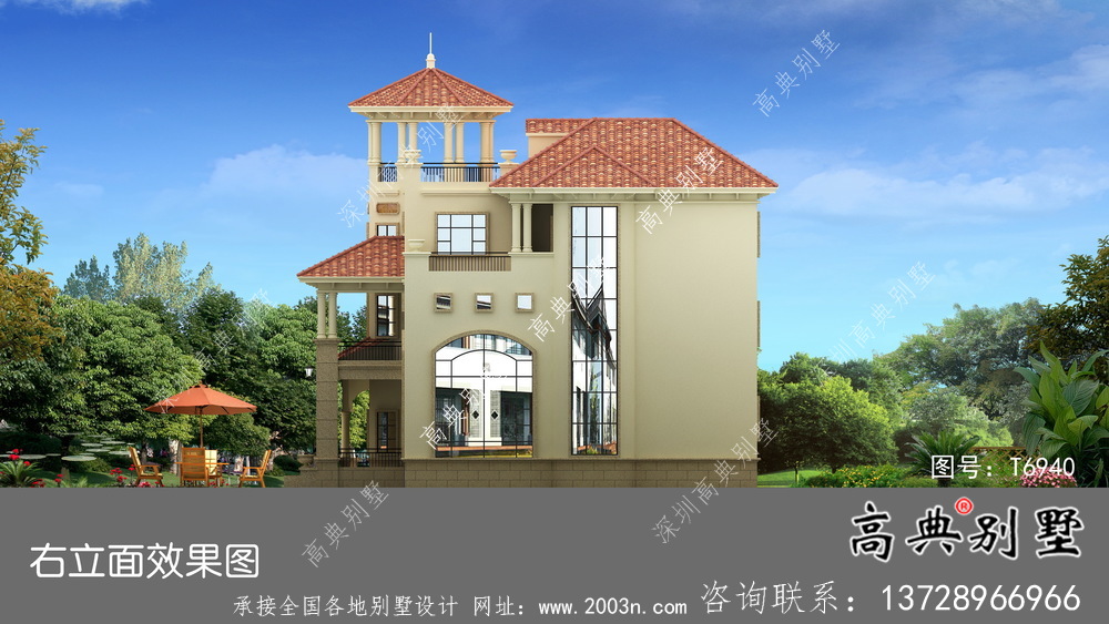 三層意大利風(fēng)格住宅建筑設(shè)計(jì)方案圖