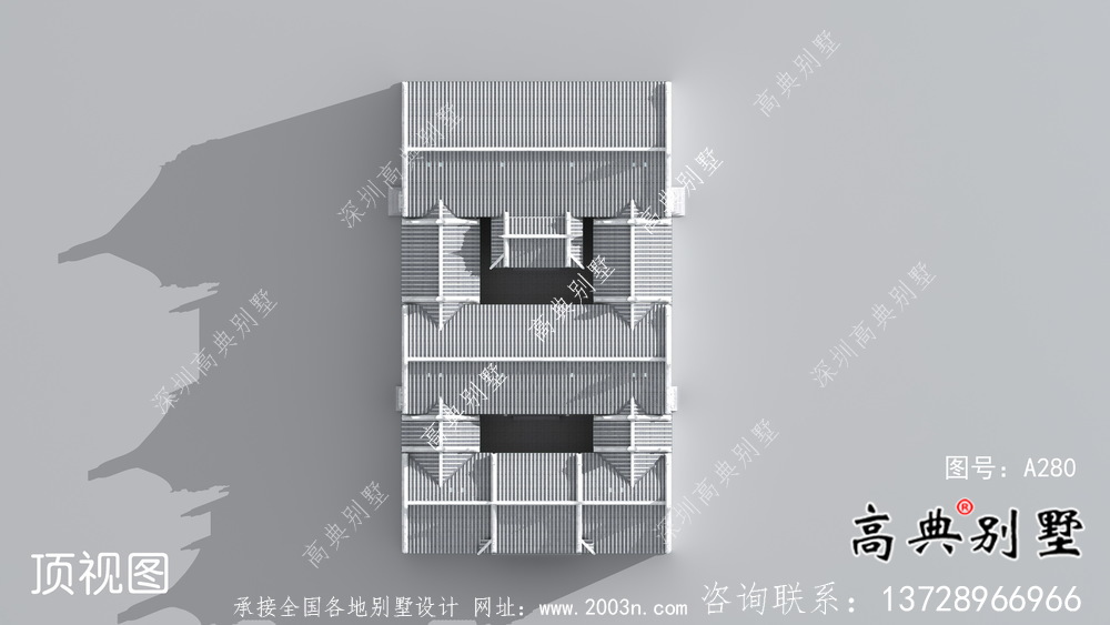 單層新農(nóng)村四合院潮派別墅設(shè)計(jì)圖