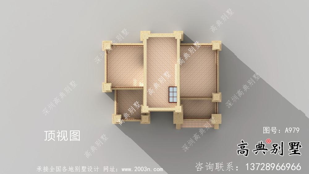 復(fù)古豪華歐式六層平屋頂帶露臺別墅設(shè)計(jì)效果圖