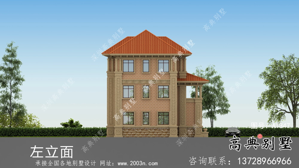 中小型別墅建筑設(shè)計(jì)圖+效果圖+結(jié)構(gòu)圖