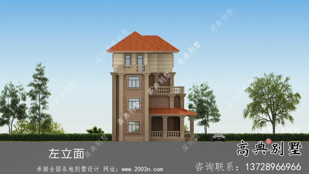 新農(nóng)村自建復(fù)式四層歐式別墅設(shè)計(jì)圖紙