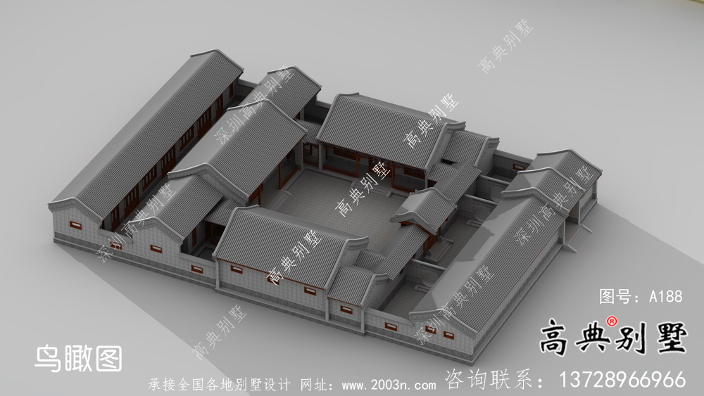 新中式傳統(tǒng)北京三進四合院別墅設計圖紙