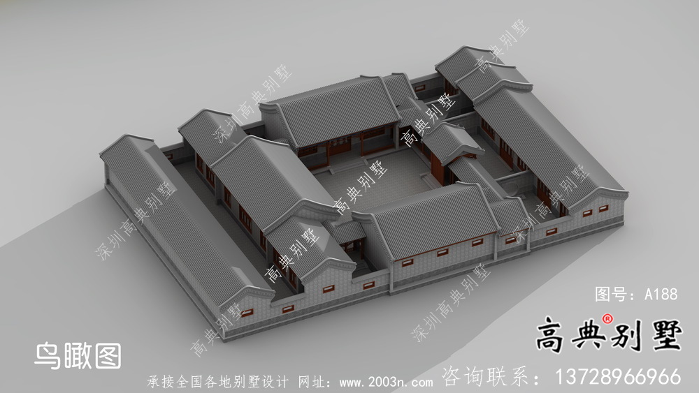 新中式傳統(tǒng)北京三進四合院別墅設計圖紙