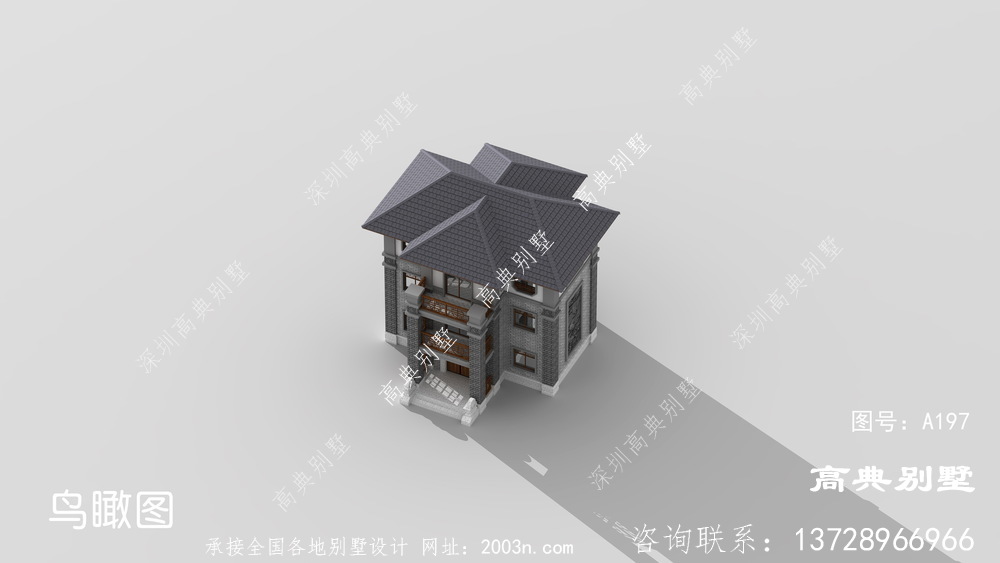 外觀設(shè)計清新靚麗的中式別墅