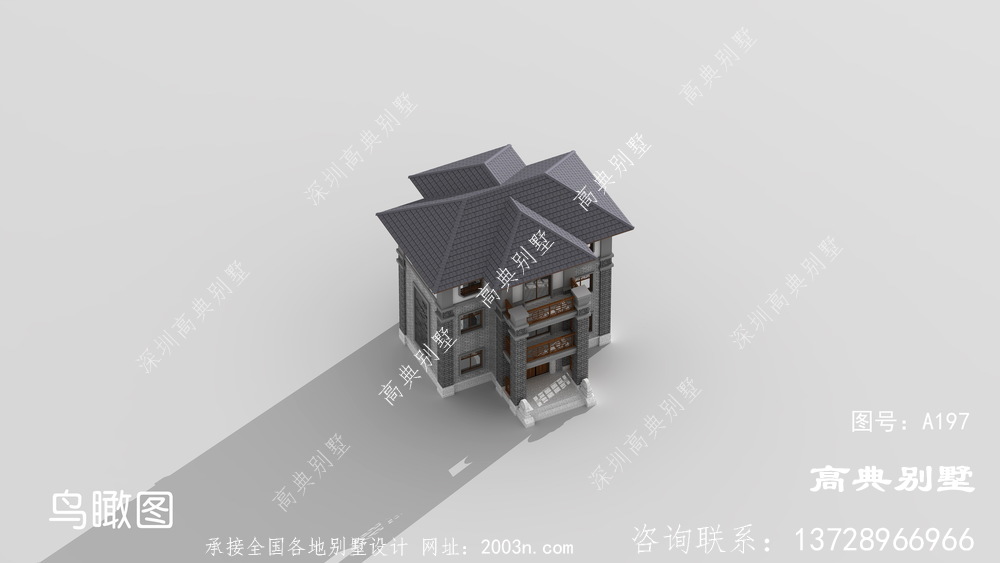 外觀設(shè)計清新靚麗的中式別墅